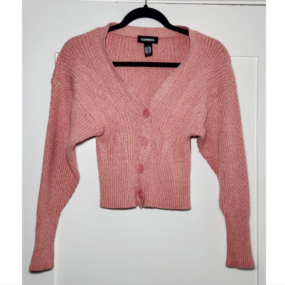Express Knit Button-Front Cardigan - XS (Part of Matching Set - Check Closet)